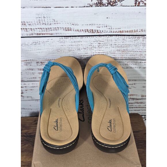 Clarks Laurieann Rae Turquoise Sandals 12W Cloud steppers for comfort - Picture 5 of 8
